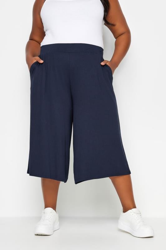 evans YOURS Curve Navy Blue Culottes