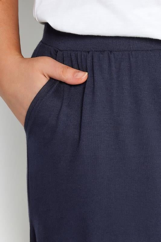 Evans YOURS Curve Navy Blue Jersey Pull On Shorts