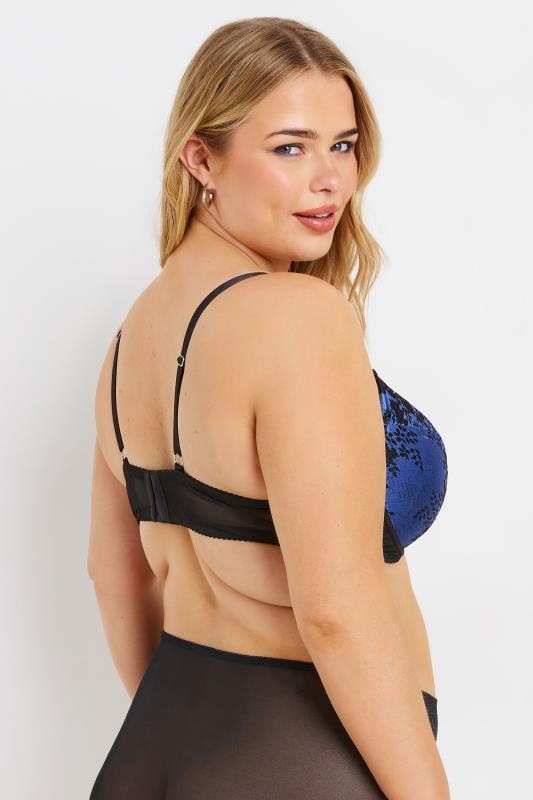 Evans YOURS Curve Navy Blue Lace Padded Bra