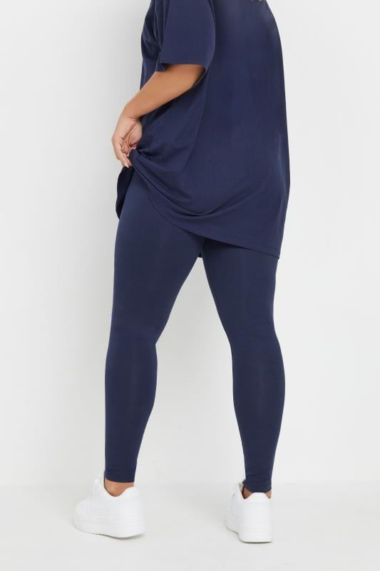 Evans YOURS Curve Navy Blue Leggings
