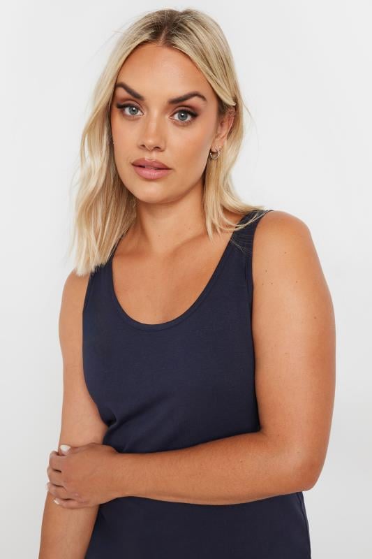 Evans YOURS Curve Navy Blue Longline Vest Top