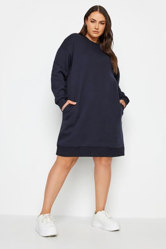 Evans YOURS Curve Navy Blue Sweatshirt Dress