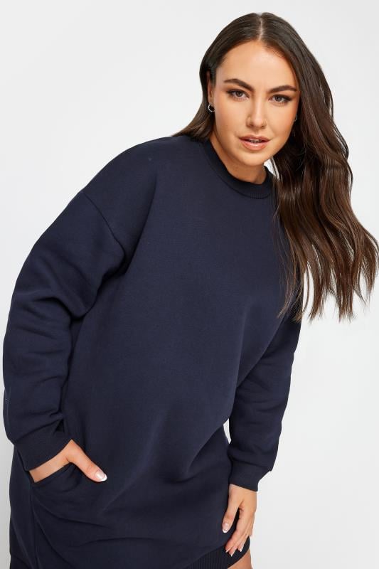 Evans YOURS Curve Navy Blue Sweatshirt Dress