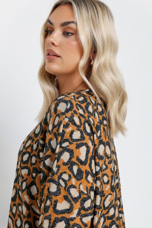 Evans YOURS Curve Orange Leopard Print Jumper