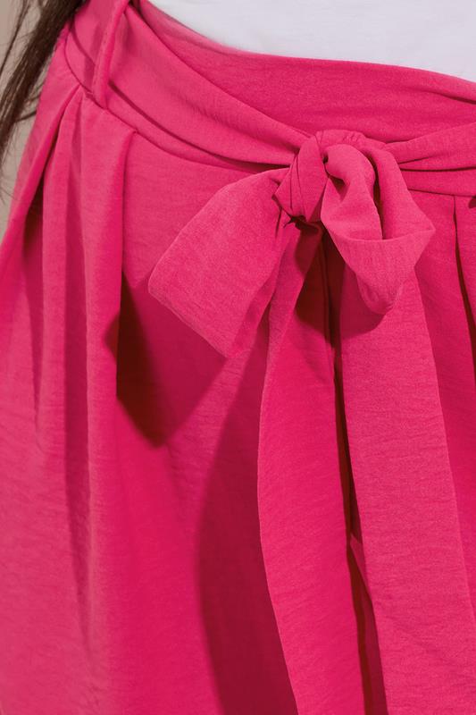 Evans YOURS Curve Pink Belted Textured Shorts