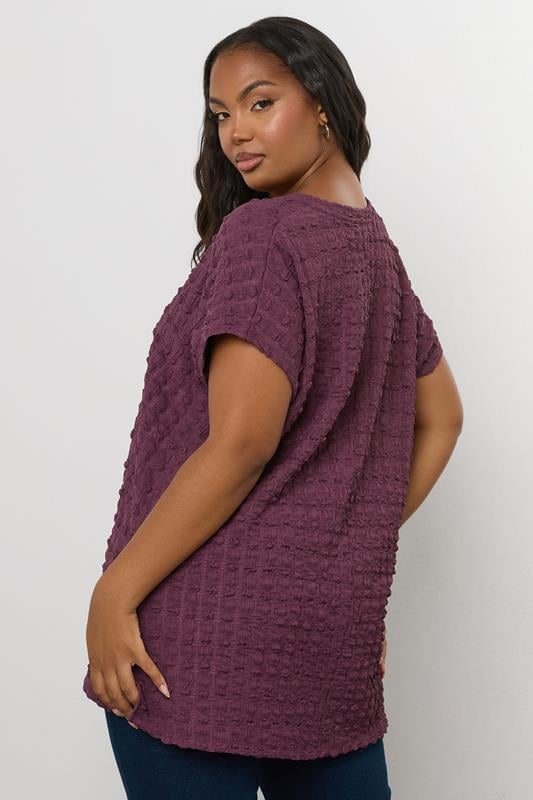 Evans YOURS Curve Pink Bubble Textured T-Shirt