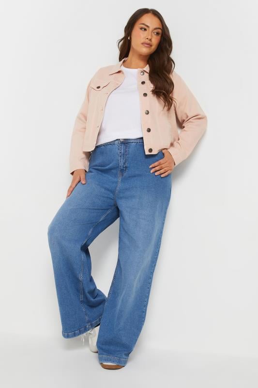 Evans YOURS Curve Pink Classic Denim Jacket