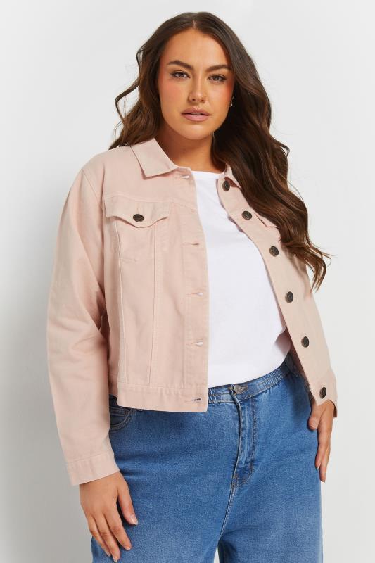 evans YOURS Curve Pink Classic Denim Jacket