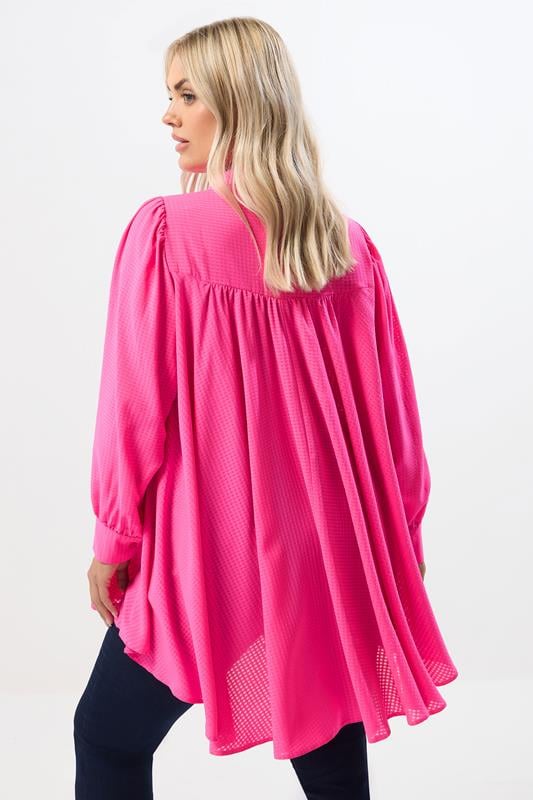 Evans YOURS Curve Pink Dipped Hem Shirt