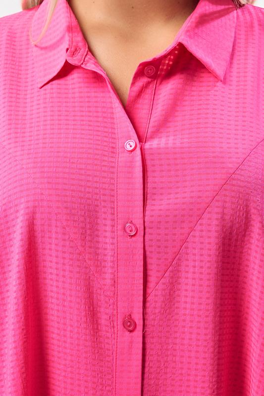 Evans YOURS Curve Pink Dipped Hem Shirt