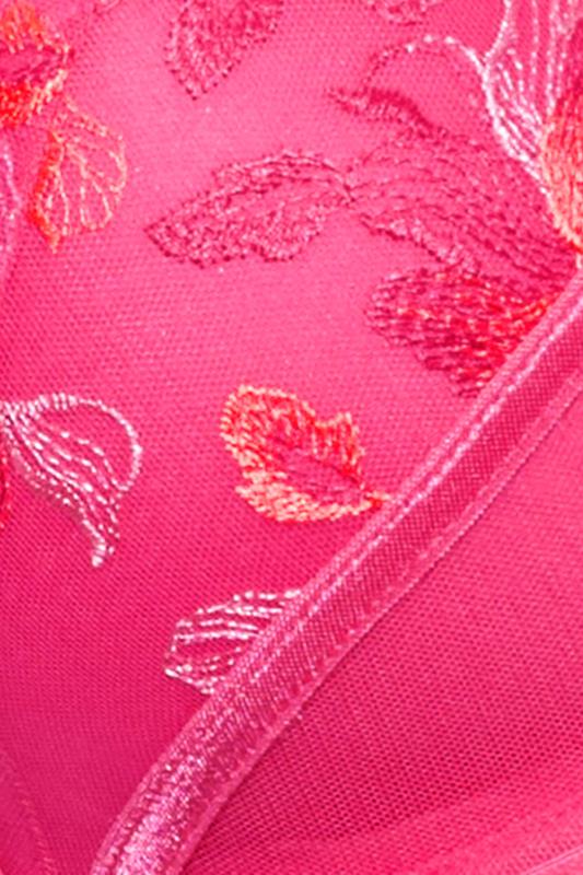 Evans YOURS Curve Pink Floral Padded Plunge Bra