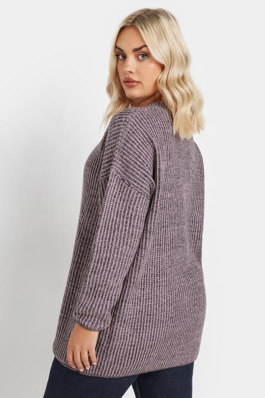 Evans YOURS Curve Pink Knitted Crew Neck Jumper