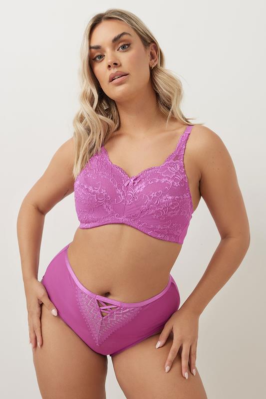 Evans YOURS Curve Pink Lace Full Cup Bra