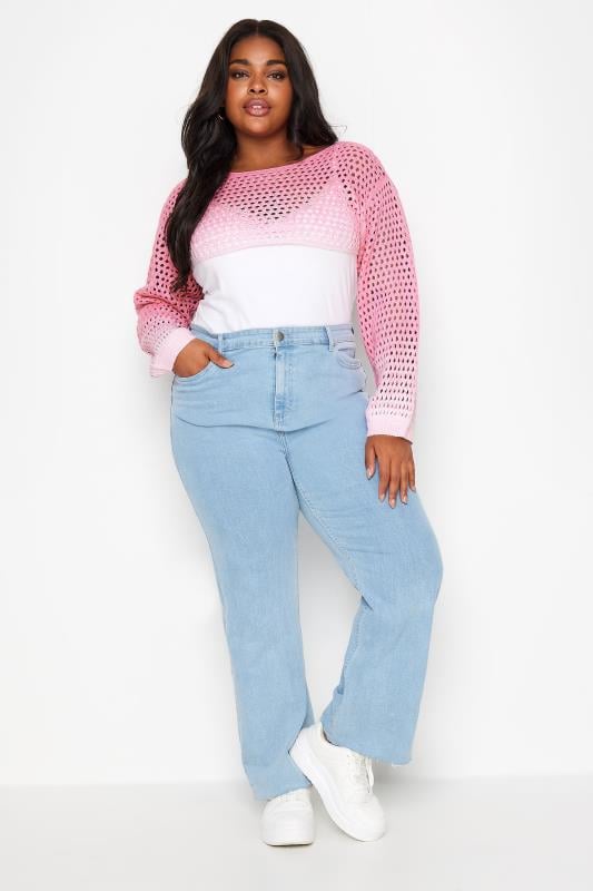 Evans YOURS Curve Pink Ombre Crochet Arm Warmer