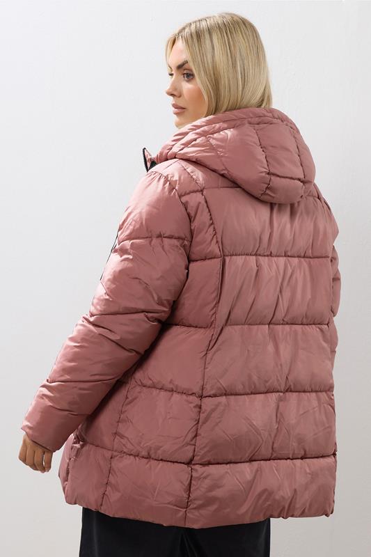 Evans YOURS Curve Pink Short Padded Coat