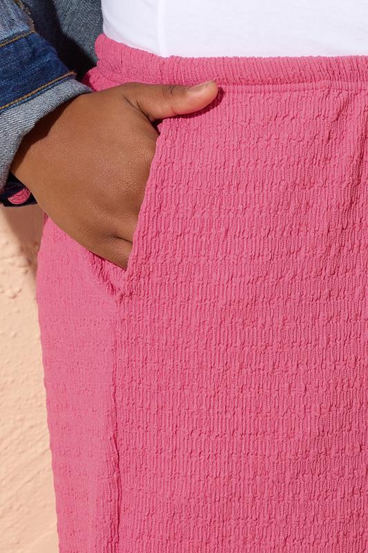 Evans YOURS Curve Pink Textured Shorts