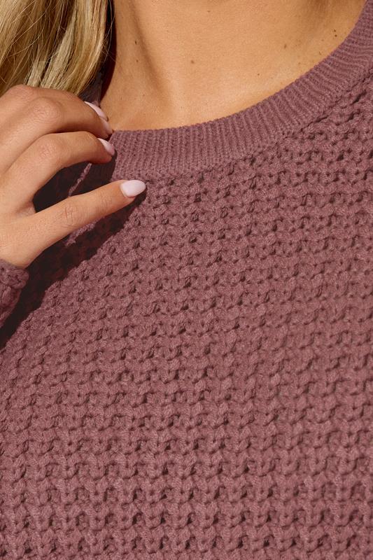 Evans YOURS Curve Pink Waffle Knit Jumper