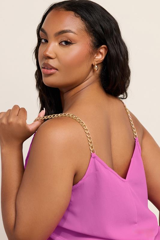 Evans YOURS Curve Purple Chain Strap Cami Top
