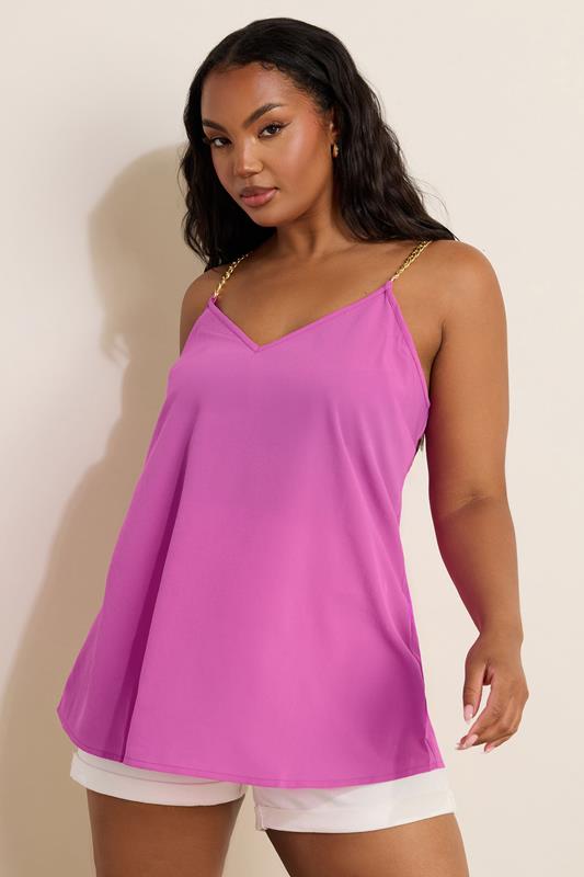 evans YOURS Curve Purple Chain Strap Cami Top