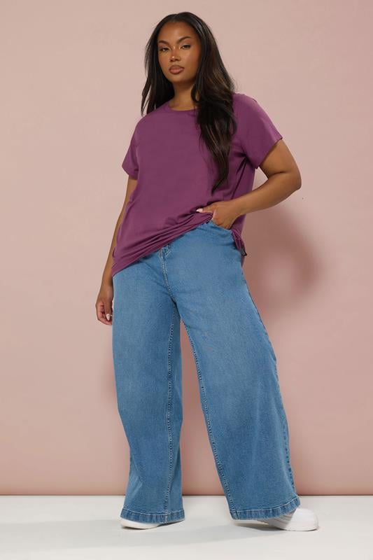 Evans YOURS Curve Purple Core T-Shirt