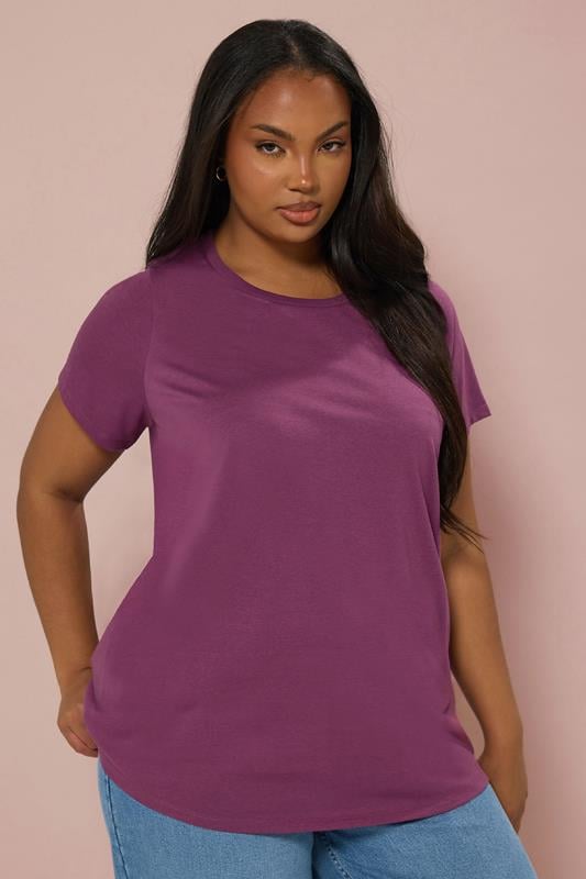 evans YOURS Curve Purple Core T-Shirt