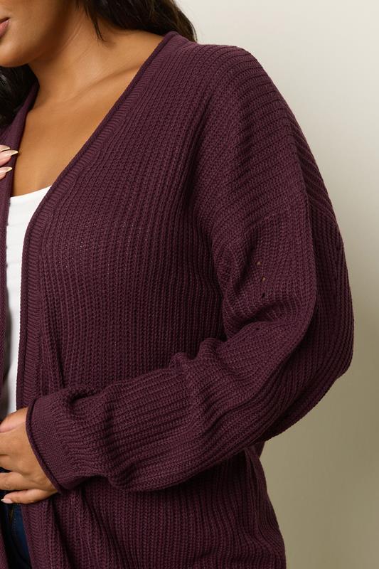 Evans YOURS Curve Purple Knitted Cardigan