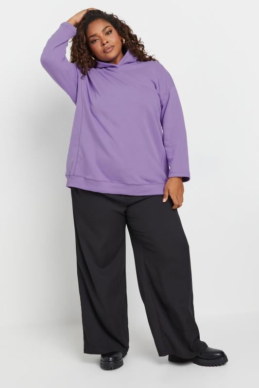 Evans YOURS Curve Purple Oversized Hoodie