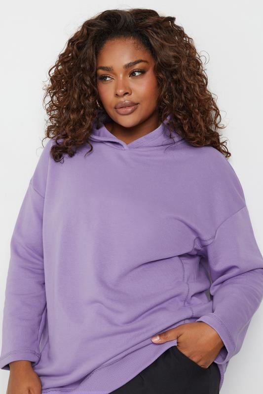 Evans YOURS Curve Purple Oversized Hoodie