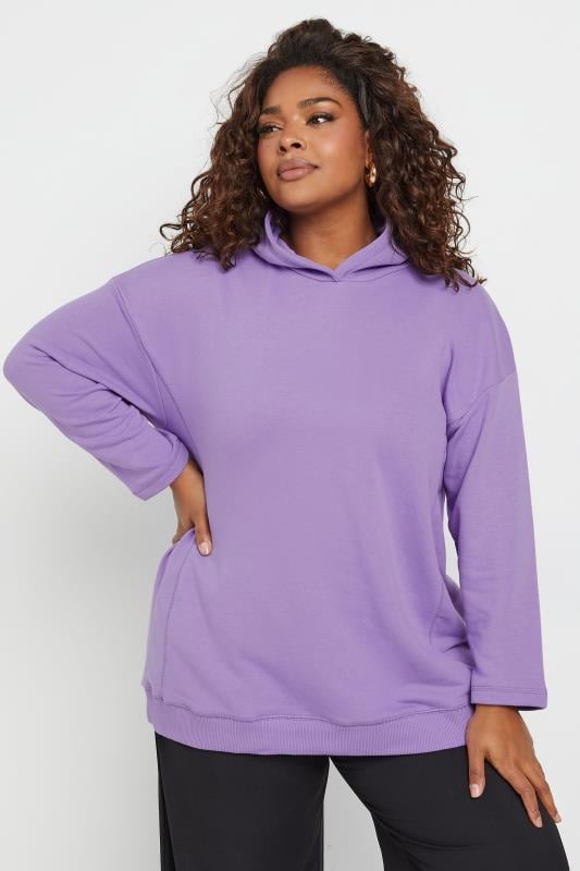 evans YOURS Curve Purple Oversized Hoodie