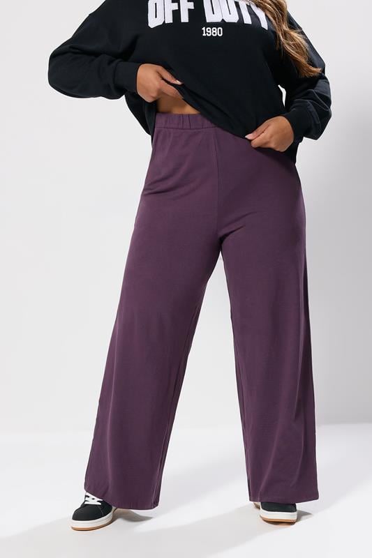 evans YOURS Curve Purple Wide Leg Leggings