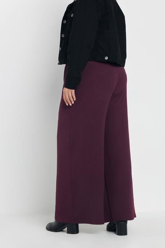 Evans YOURS Curve Purple Wide Leg Trousers