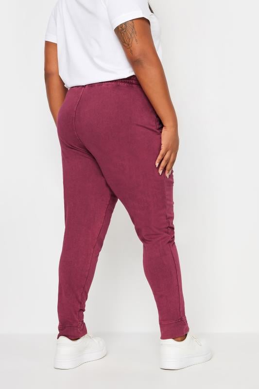 Evans YOURS Curve Red Acid Wash Joggers