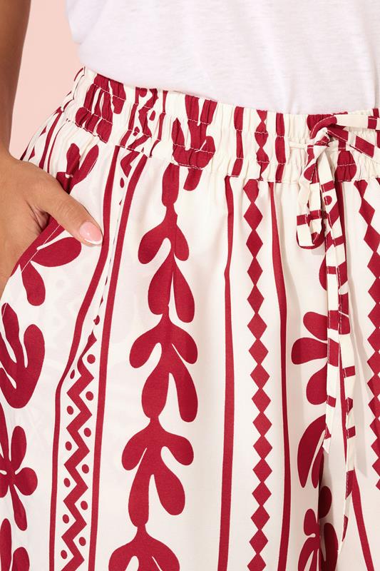 Evans YOURS Curve Red Aztec Leaf Midaxi Culottes
