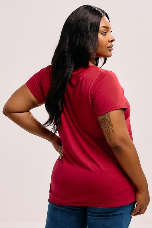 Evans YOURS Curve Red Core T-Shirt
