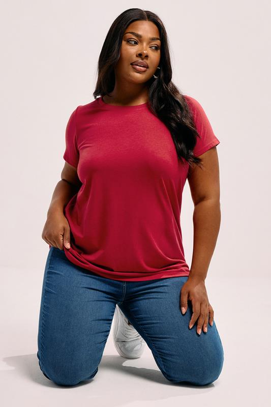 evans YOURS Curve Red Core T-Shirt