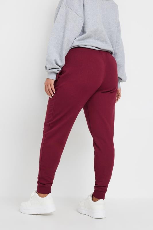 Evans YOURS Curve Red Elasticated Cuffed Joggers