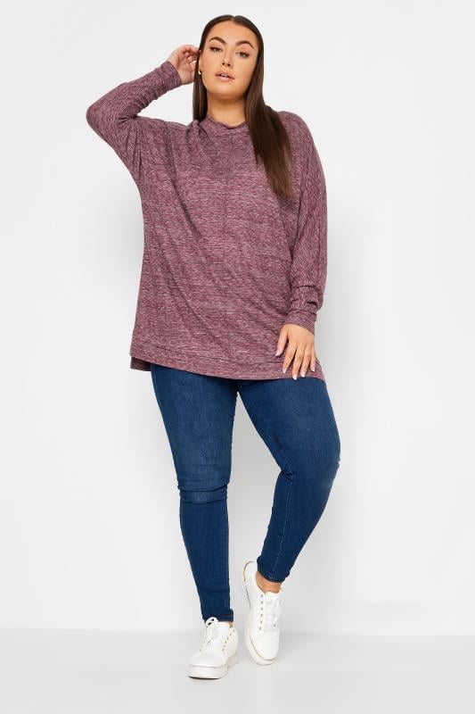 Evans YOURS Curve Red Front Seam Soft Touch Jumper