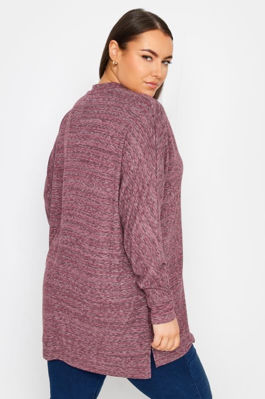 Evans YOURS Curve Red Front Seam Soft Touch Jumper