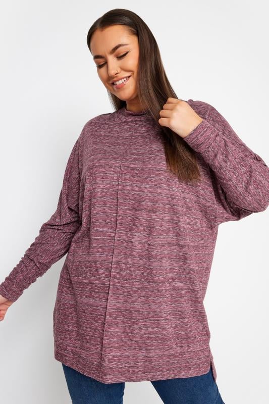 evans YOURS Curve Red Front Seam Soft Touch Jumper