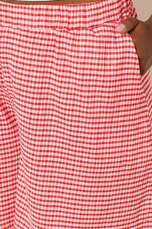 Evans YOURS Curve Red Gingham Textured Shorts