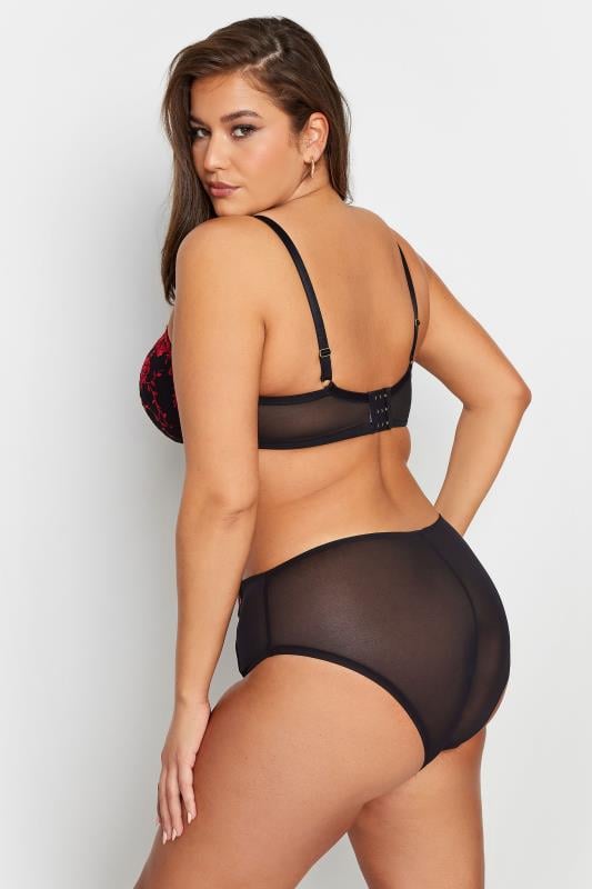 Evans YOURS Curve Red Hallie Embroided Padded Bra