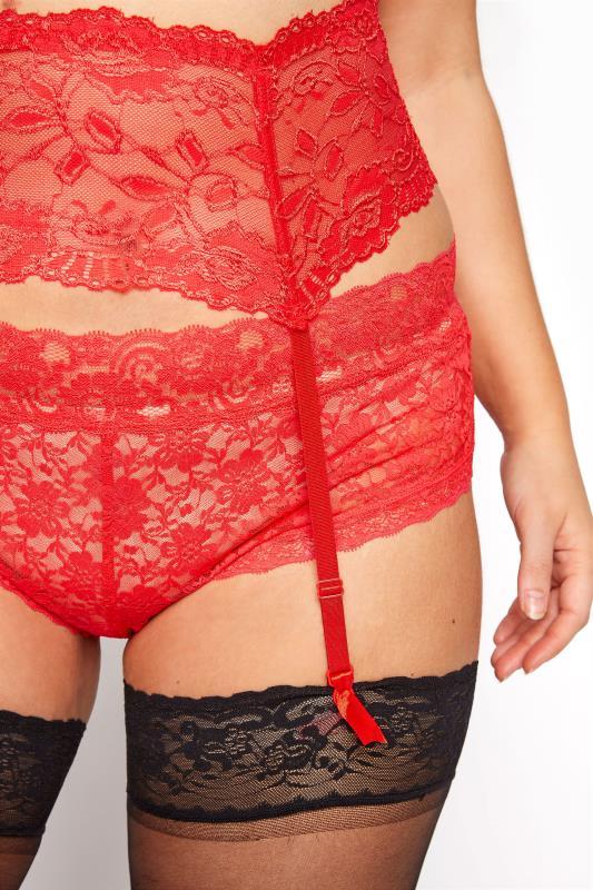Evans YOURS Curve Red Lace Suspender Belt