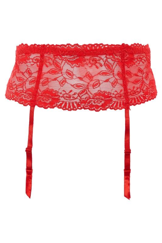 Evans YOURS Curve Red Lace Suspender Belt