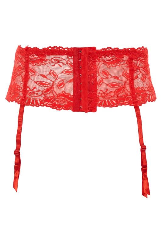 Evans YOURS Curve Red Lace Suspender Belt