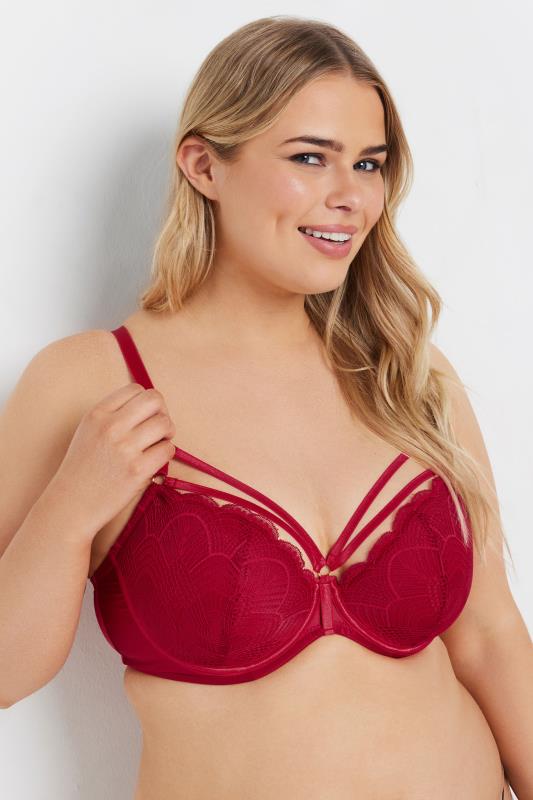 evans YOURS Curve Red Lace Underwired Bra