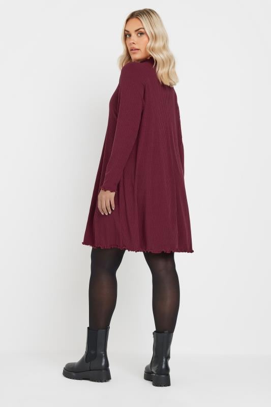 Evans YOURS Curve Red Lettuce Edge Tunic Dress