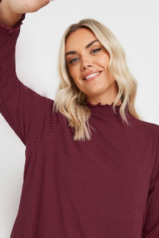 Evans YOURS Curve Red Lettuce Edge Tunic Dress