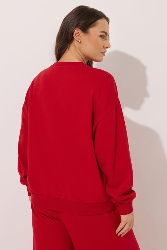 Evans YOURS Curve Red 'NYC 97' Slogan Sweatshirt