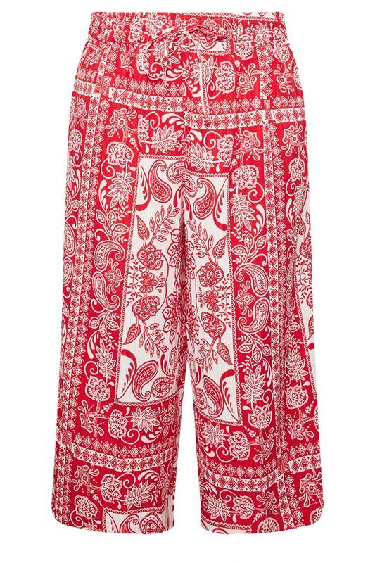 Evans YOURS Curve Red Paisley Midaxi Culottes