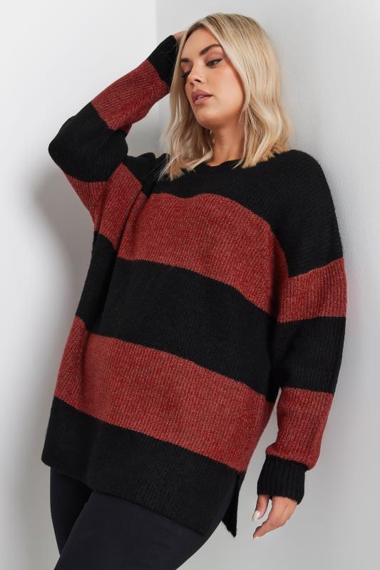 Evans YOURS Curve Red Stripe Knit Jumper